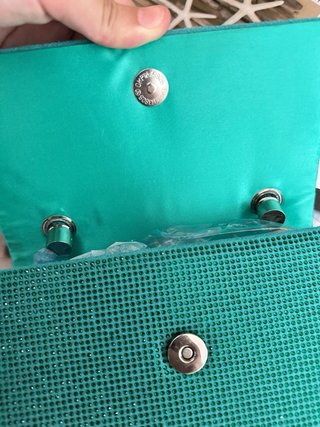 Bolso de mano elegante verde azulado