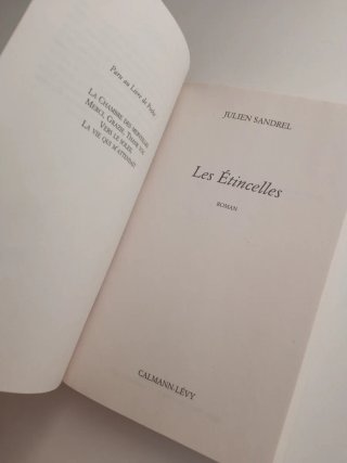 Libro francés Les étincelles, autor Julien Sandrel
