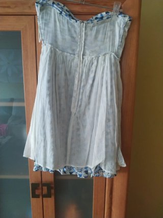 Vestido Zara sin tirantes estampado pájaros