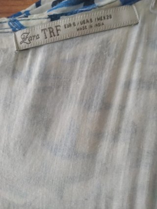 Vestido Zara sin tirantes estampado pájaros