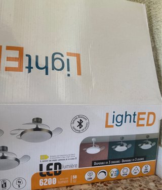 Ventilador techo blanco con luz DC y con bleutooth