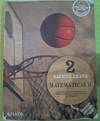 Matemáticas II. 2º Bach. Operación Mundo. Anaya.
