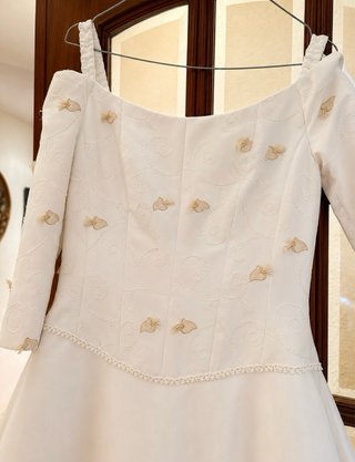 Vestido de Novia Beige/Blanco