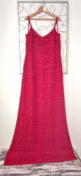 Vestido Rojo largo Volantes Corte Inglés T.40/42