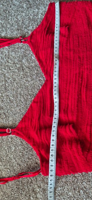 Vestido Rojo largo Volantes Corte Inglés T.40/42