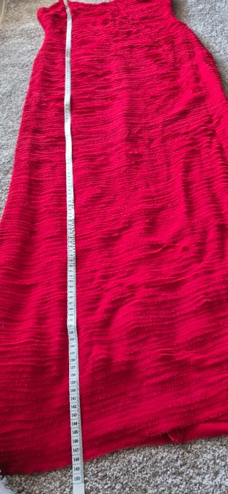 Vestido Rojo largo Volantes Corte Inglés T.40/42