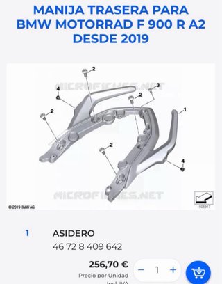 Asidero BMW F900 R/XR (2019-2026)