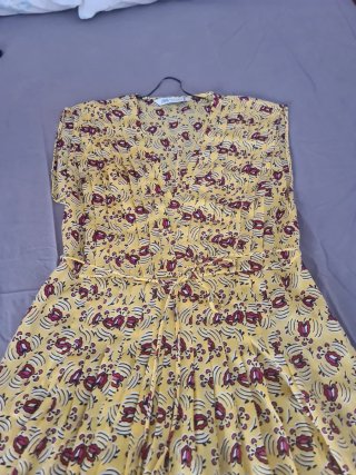 Vestido Zara Amarillo Estampado