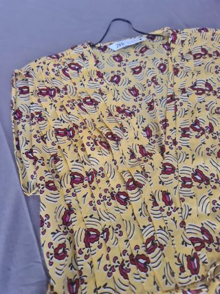 Vestido Zara Amarillo Estampado