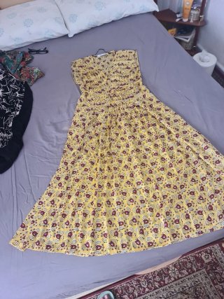 Vestido Zara Amarillo Estampado