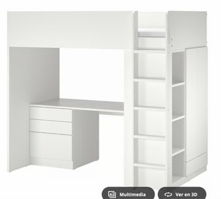 Escritorio Litera con armario y cajonera