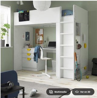 Escritorio Litera con armario y cajonera