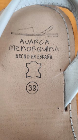 Avarca Menorquina Sandalias Talla 39 Blancas