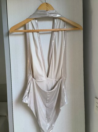 Body Zara plateado brillante