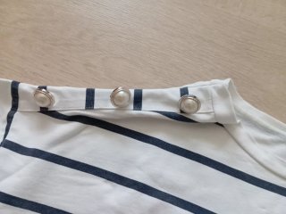 Camiseta rayas algodón con puntilla