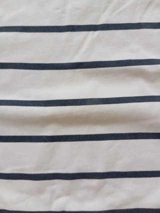 Camiseta rayas algodón con puntilla