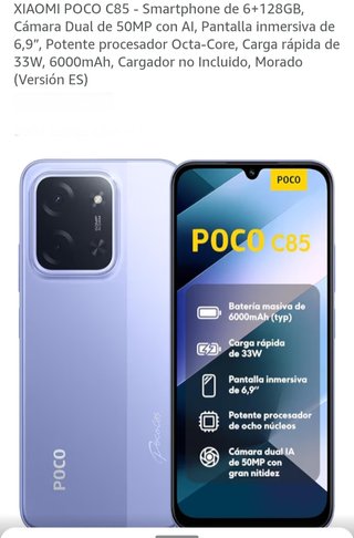 Xiaomi Poco C85 Morado 6+128GB