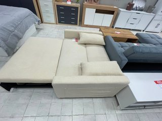 Sofá Cama 2 Plazas Beige Tela