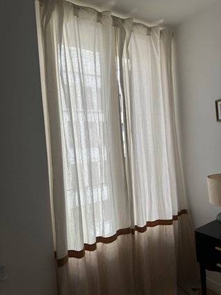 Cortinas Lino Terciopelo Beige Mostaza La Redoute