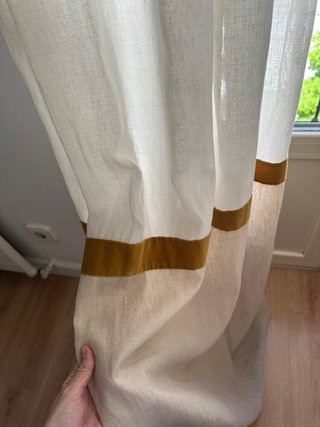 Cortinas Lino Terciopelo Beige Mostaza La Redoute