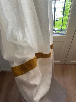Cortinas Lino Terciopelo Beige Mostaza La Redoute