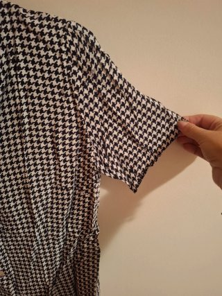 Camisa Houndstooth Manga Corta