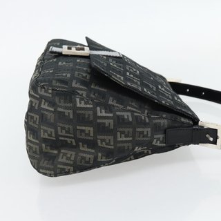 FENDI Zucchino Canvas Mamma Baguette Shoulder Bag