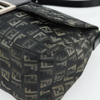 FENDI Zucchino Canvas Mamma Baguette Shoulder Bag