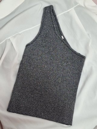 Top Brillante Hombro Descubierto Mujer