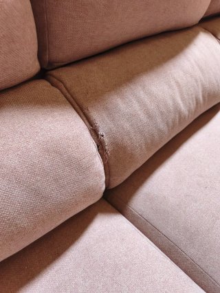 Sofá Chaise Longue Rosa y Beige