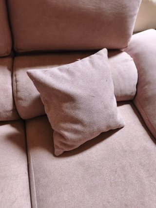 Sofá Chaise Longue Rosa y Beige