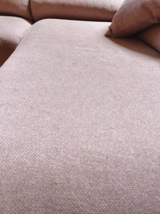 Sofá Chaise Longue Rosa y Beige