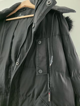 Chaqueta Invierno Negra Talla 2XL con Gorro