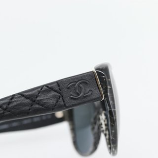 CHANEL Matelasse Sunglasses Plastic Lamb Skin