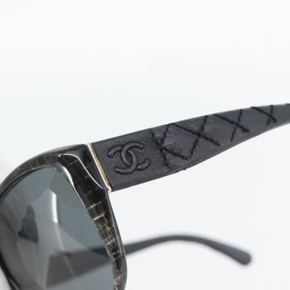 CHANEL Matelasse Sunglasses Plastic Lamb Skin