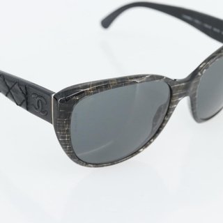 CHANEL Matelasse Sunglasses Plastic Lamb Skin