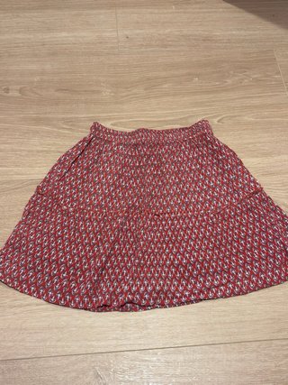 Falda corta Natura S roja estampada