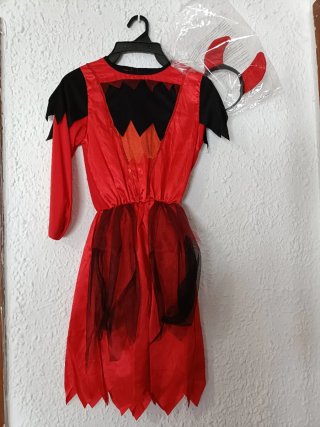 Disfraz Diablo Niña Talla L (130-140 cm).