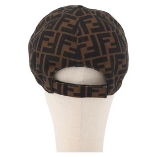 FENDI Zucca Canvas Baseball Cap Black Brown Auth
