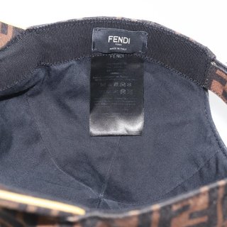 FENDI Zucca Canvas Baseball Cap Black Brown Auth