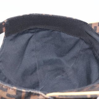 FENDI Zucca Canvas Baseball Cap Black Brown Auth