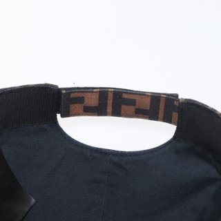 FENDI Zucca Canvas Baseball Cap Black Brown Auth