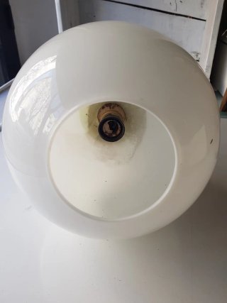 Lampadario anni '60 vetro e metallo