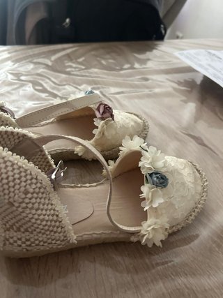 Sandalias de esparto mujer beige y blanco