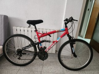 Bicicleta de montaña roja