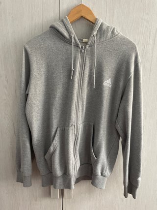 Sudadera Adidas gris con cremallera