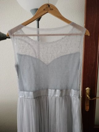 Vestido de fiesta lentejuelas gris