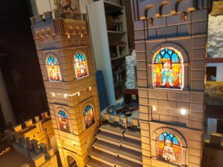 Vidrieras apóstoles y Jesús medieval playmobil