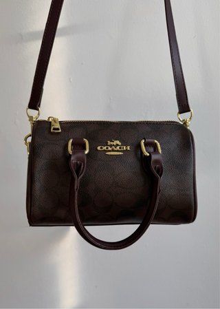Mala Coach Castanho Dourado