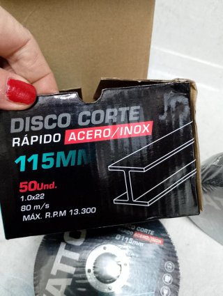 50 discos de corte metal 115mm